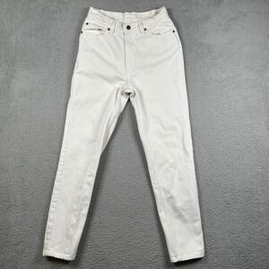 VTG 90s LEVI'S White Jeans High Rise Tapered Leg Mom Denim USA Made Sz 11 26x30